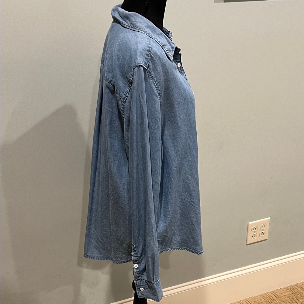 Liz Claiborne Light Blue Tencel Shirt - Picture 6 of 6